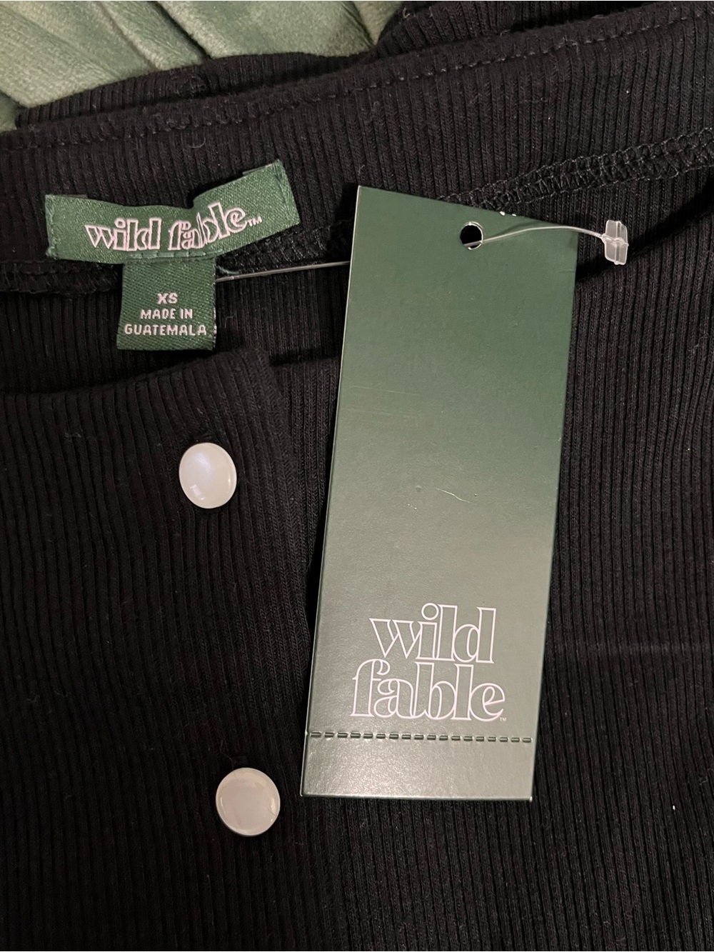 wild fable Black Ribbed Button-Front Tank - Picture 5 of 7